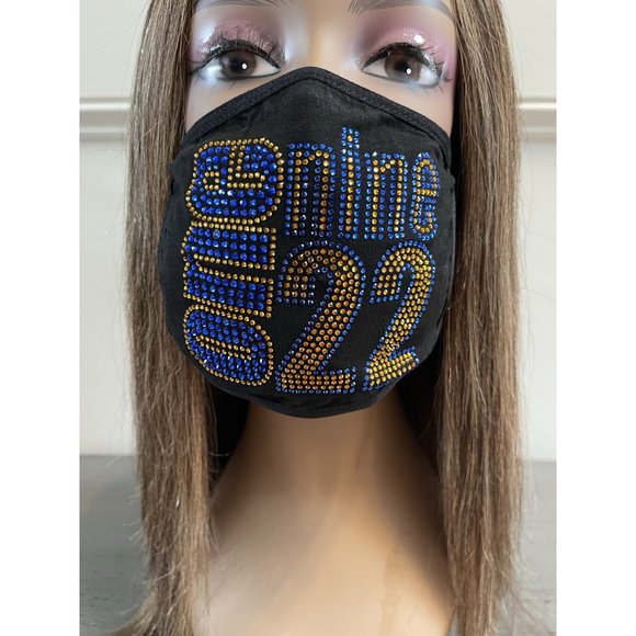 Sigma Gamma Rho 1922 Bling Rhinestone Face Mask - Picture 8 of 11
